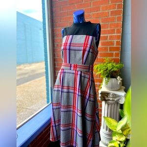 NWT New York & Co sleeveless A-Line plaid dress XS